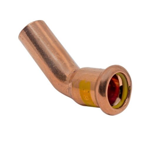 Copper Gas 'M' Profile Press 45° Obtuse Street Elbow
