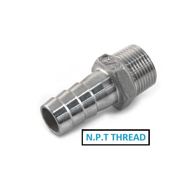 STAINLESS STEEL 316 HOSE TAIL - NPT