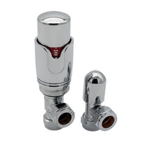 15mm Chrome Luxury Angled TRV Valve and Lockshield