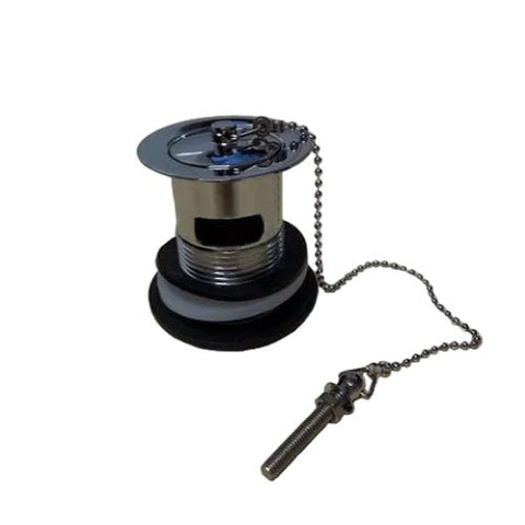 1 1/4" Chrome Plated Slotted Brass Basin Waste, Plug, Chain & Stay