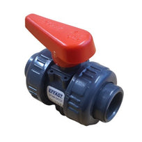 EFFAST 1/2" PVCu Plain Industrial Double Union Ball Valve - EPDM
