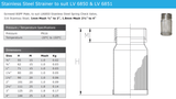 Stainless Steel 316 BSPP Strainer Screen