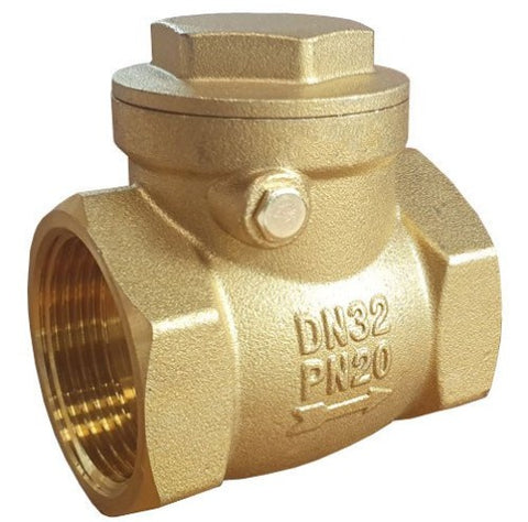 Brass BSPP PN20 Swing Check Valve - Rubber Seat