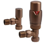 Angled TRV & Lockshield Brushed Bronze
