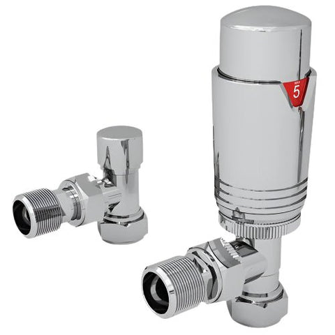 Angled TRV & Lockshield Chrome