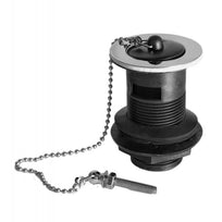 1 1/4" Chrome Plated Slotted Eco Basin Waste c/w Poly Plug, Chain & Stay