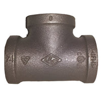 Black Malleable Iron Equal Tee BSPT