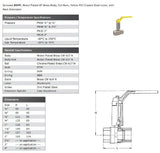 Brass Ball Valve with Neck Extension Data Sheet