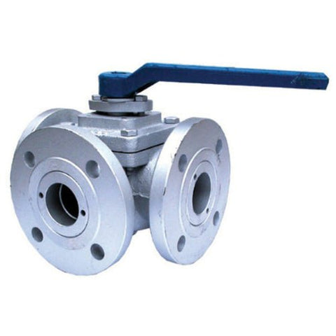 Cast Iron 3 Way Ball Valve - T Port - Flanged PN16