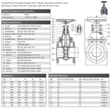 Cast Iron Gate Valve - Flanged PN16 - Brass Stem - PN10 Rated Data Sheet