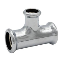 Copper Chrome Press Reduced Branch Tee - 22 x 22 x 15mm