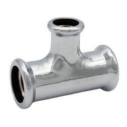 Copper Chrome Press Reduced Branch Tee - 22 x 22 x 15mm