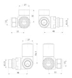 Round Corner Radiator Valve (Pair)