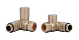 Dual Fuel Corner radiator Valve Brushed Brass