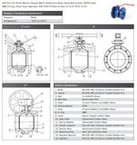 Ductile Iron Ball Valve - Flanged PN16 - Direct Mount - Brass Ball & Stem - NBR Data Sheet 1