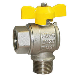 Brass Angle Pattern Ball Valve - BSPP Male x Female