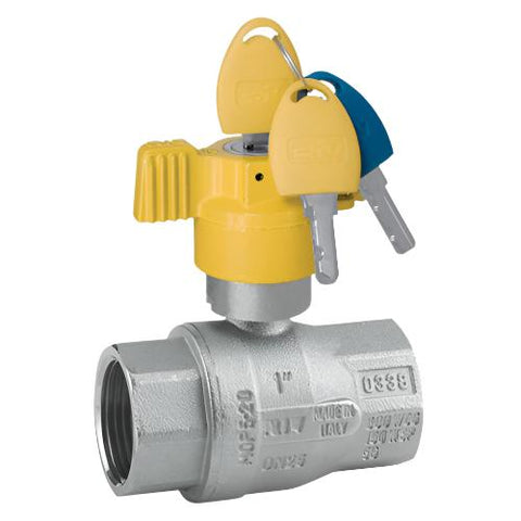 Brass BSPP Ball Valve - Locking Butterfly Handle