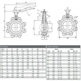 Lugged & Tapped Butterfly Valve - Aluminium Bronze Disc - NBR (Buna) Liner Data Sheet 2