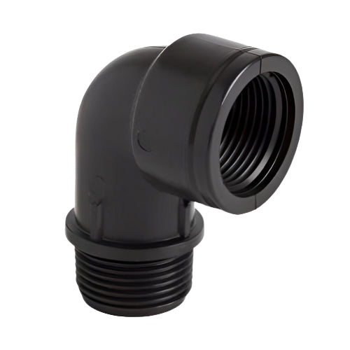 Polypropylene Threaded BSPT Male x Female 90° Elbow