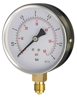 Pressure Gauge - 3/8" Bottom Entry - 100mm Dial