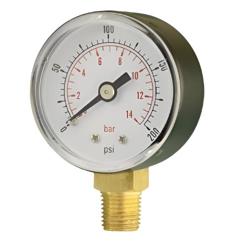 Pressure Gauge - 50mm Dial - 1/4" Bottom Connection