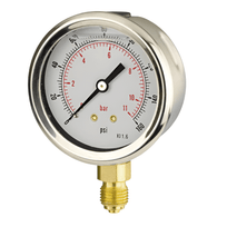 Pressure Gauge - 63mm Dial - 1/4" Bottom BSP - Glycerine Filled