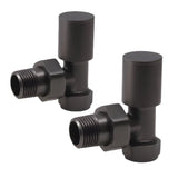brushed gunmetal Round Angled Radiator Valve (Pair)