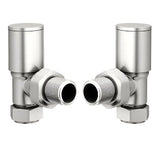 brushed nickel Round Angled Radiator Valve (Pair)