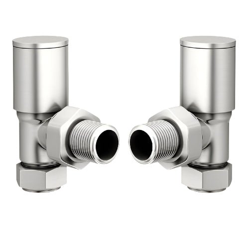 Round Angled Radiator Valve (Pair)