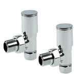 chrome Round Angled Radiator Valve (Pair)