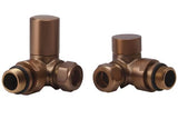 Round Corner Radiator Valve Brushed Bronze