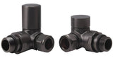 Round Corner Radiator Valve Brushed Gunmetal