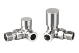 Round Corner Radiator Valve Brushed Nickel