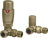 Round Corner TRV & Lockshield Brushed Brass