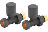 Round Straight Radiator Valve Anthracite