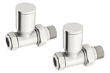 Round Straight Radiator Valve Brushed Nickel
