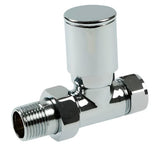 Round Straight Radiator Valve Chrome
