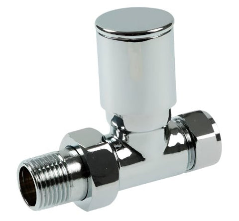 Round Straight Radiator Valve Chrome