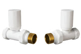 Round Straight Radiator Valve White