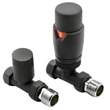 Round Straight TRV & Lockshield Anthracite