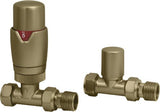 Round Straight TRV & Lockshield Brushed Brass