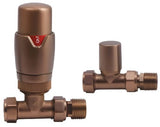 Round Straight TRV & Lockshield Brushed Bronze