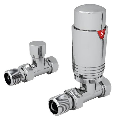 Round Straight TRV & Lockshield Chrome