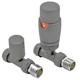 Round Straight TRV & Lockshield RAL7012
