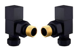 Square Angled Radiator Valve Black