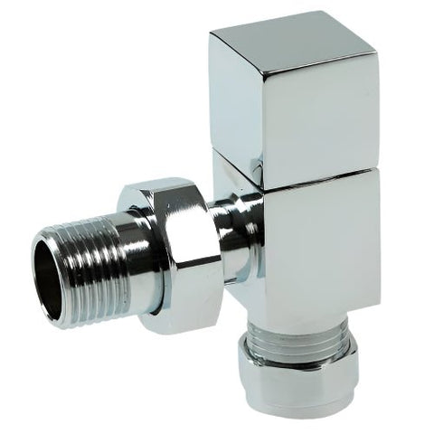 Square Angled Radiator Valve Chrome