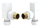 Square Angled Radiator Valve White