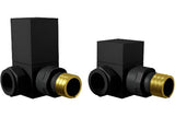 Square Corner Radiator Valve Black
