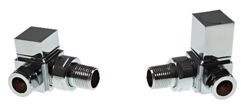 Square Corner Radiator Valve Chrome