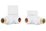 Square Corner Radiator Valve White